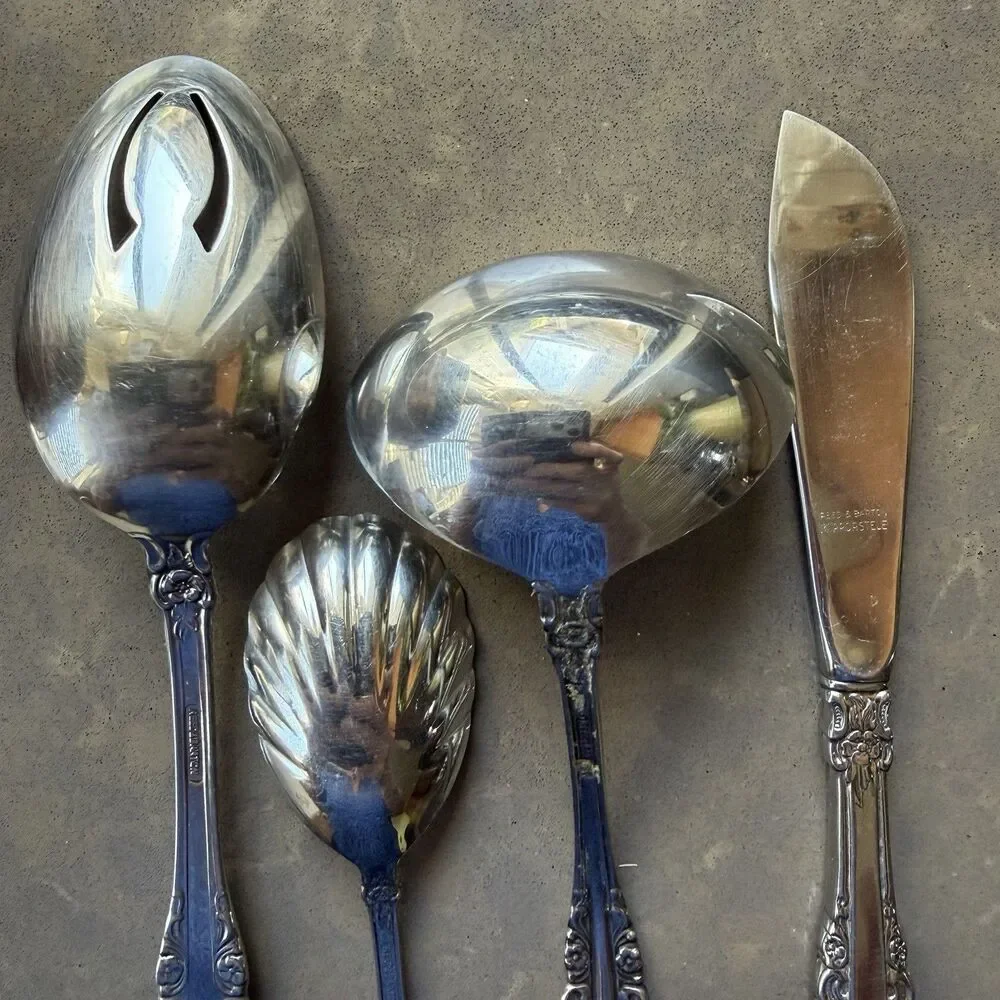 Reed & Barton ROYAL MAJESTY Stainless Flatware Slotted Spoon Butter Sugar Ladle